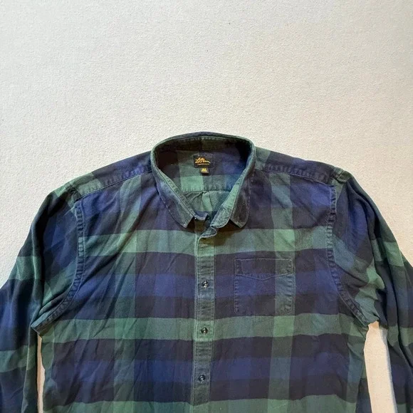 Rare Vintage L.L. Bean Cotton Silk Black‎ Watch Plaid Japan Export Shirt XLT - Picture 3 of 13